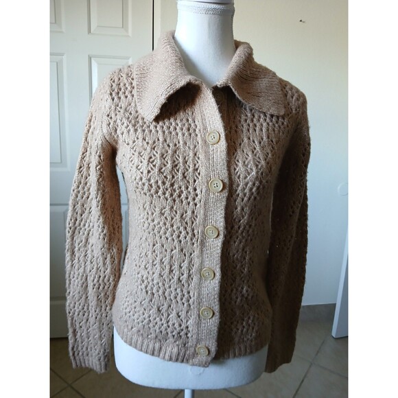 Joie Women’s Beige Knit Cardigan Sweater XS Button Up Collared Long Sleeve - Picture 9 of 16